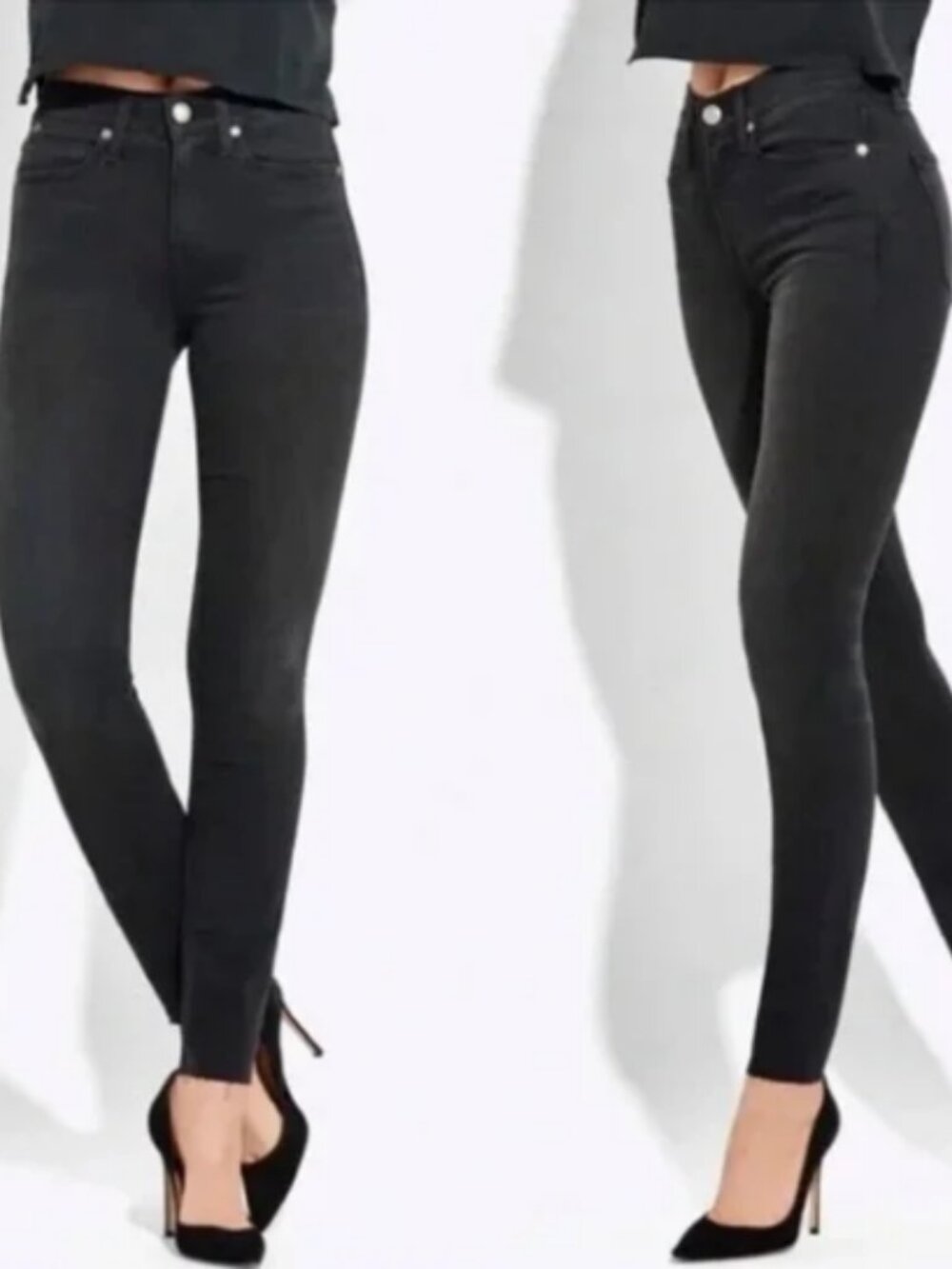 AYR The Chiller Skinny Leg Mid Rise Classic Black Wash Stretch Jeans Size 27